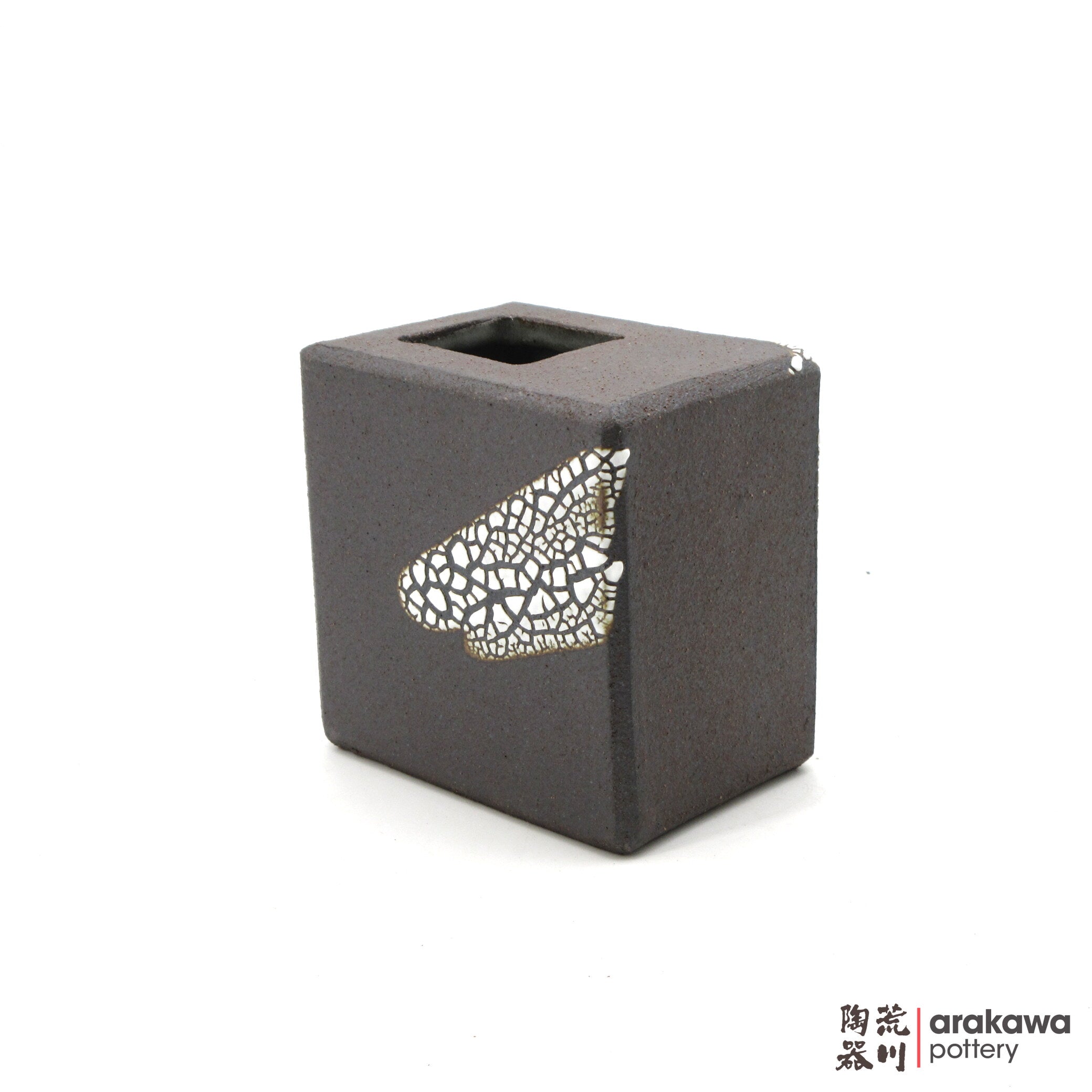 Handmade Ikebana Container 4” Square Vase 1216-032 made by Thomas Arakawa and Kathy Lee-Arakawa at Arakawa Pottery