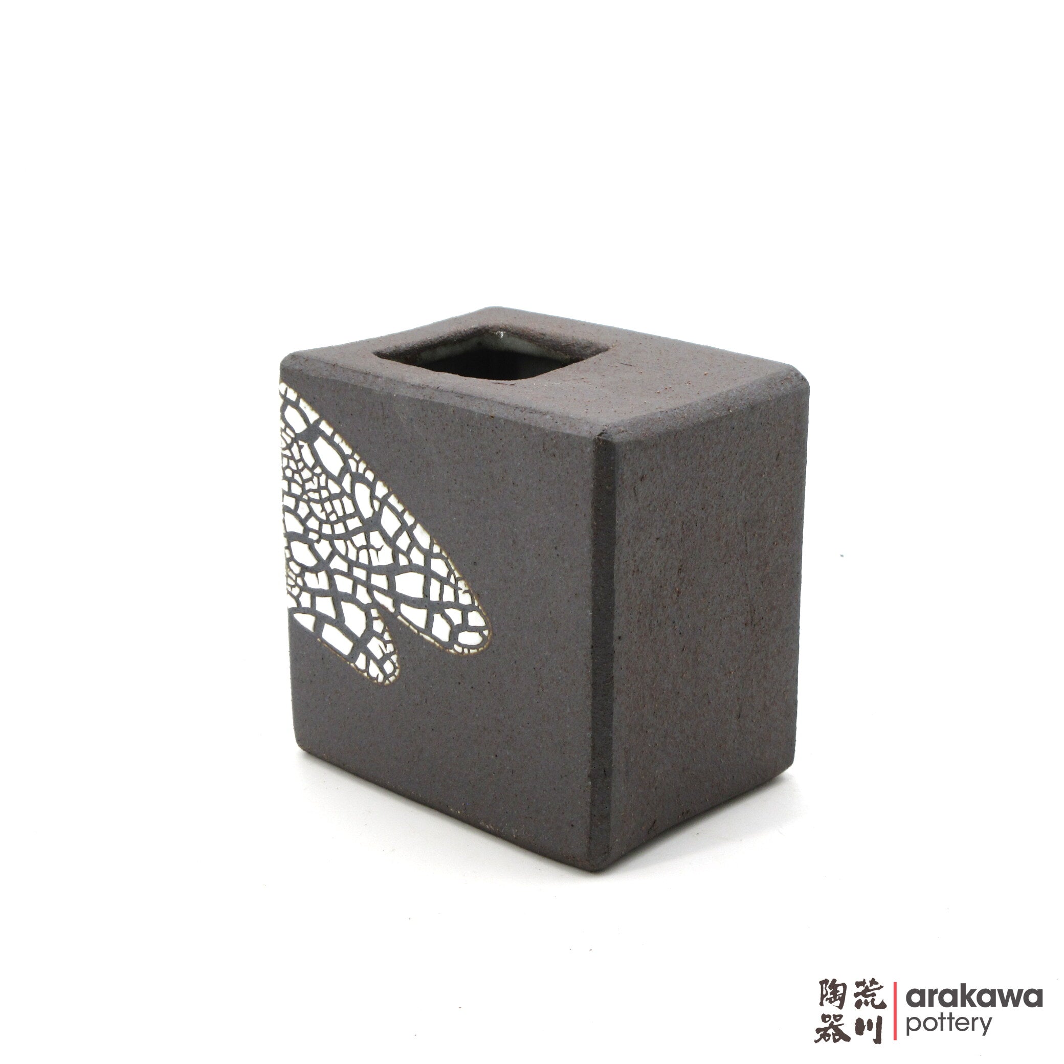Handmade Ikebana Container 4” Square Vase 1216-034 made by Thomas Arakawa and Kathy Lee-Arakawa at Arakawa Pottery