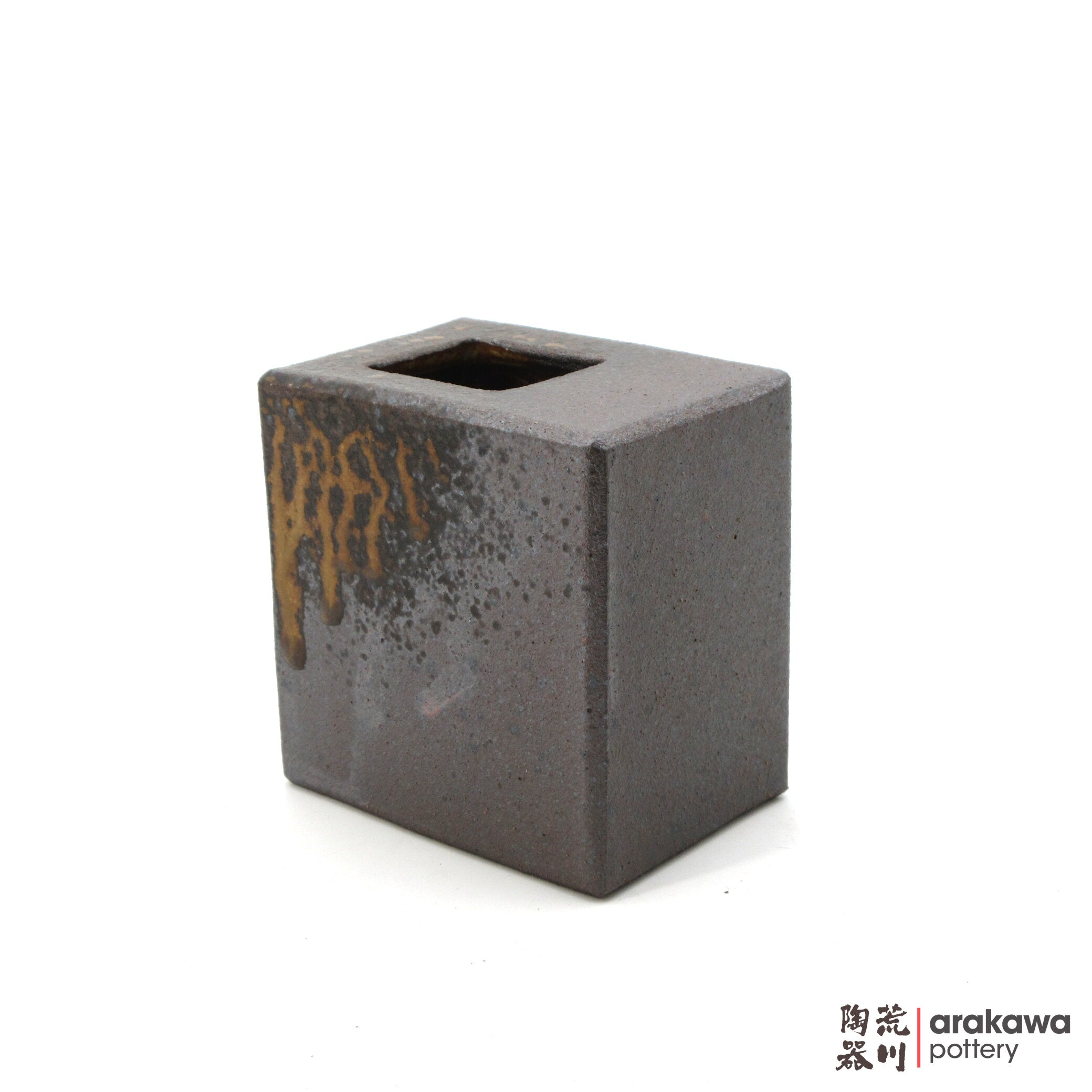 Handmade Ikebana Container 4” Square Vase 1216-038 made by Thomas Arakawa and Kathy Lee-Arakawa at Arakawa Pottery