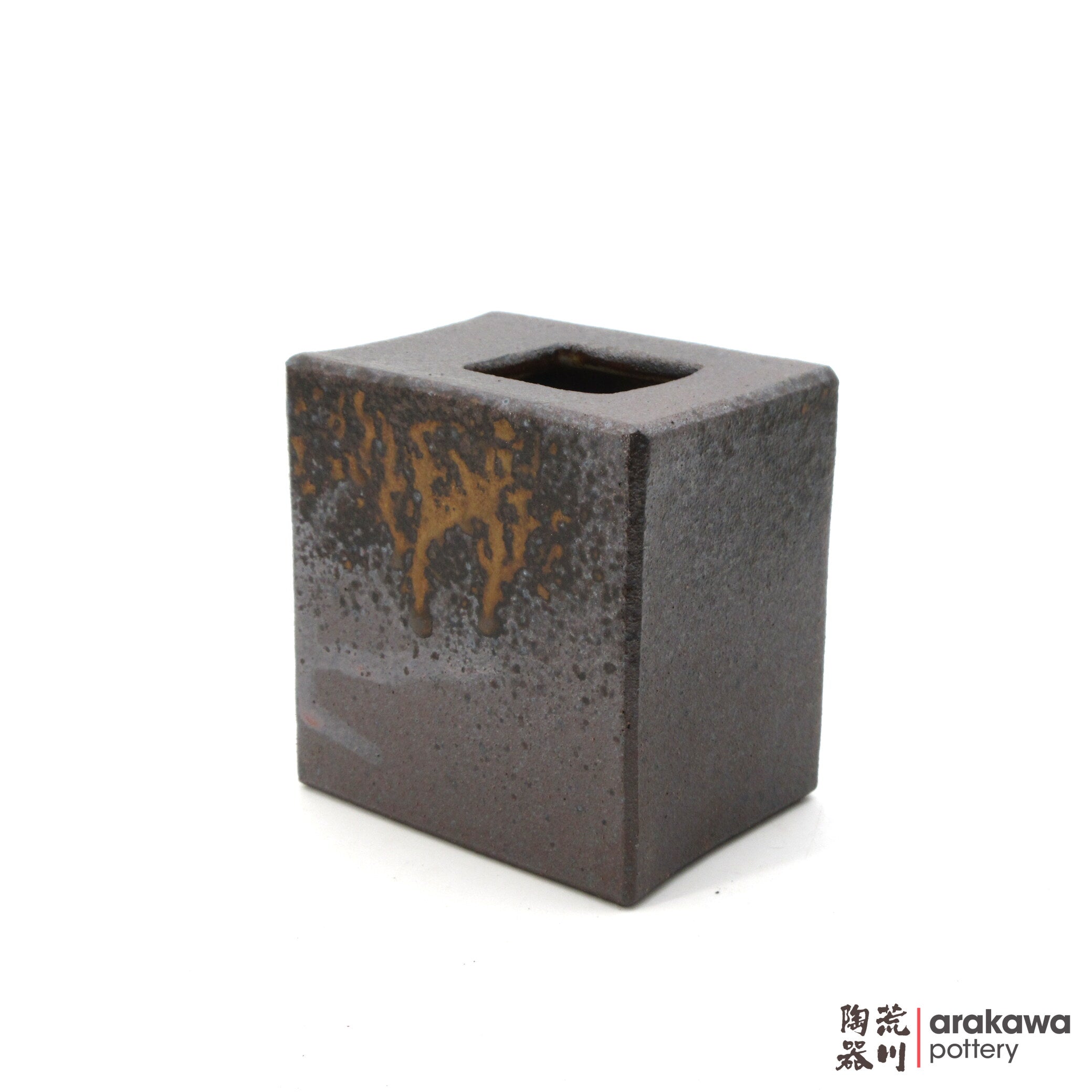 Handmade Ikebana Container 4” Square Vase 1216-039 made by Thomas Arakawa and Kathy Lee-Arakawa at Arakawa Pottery