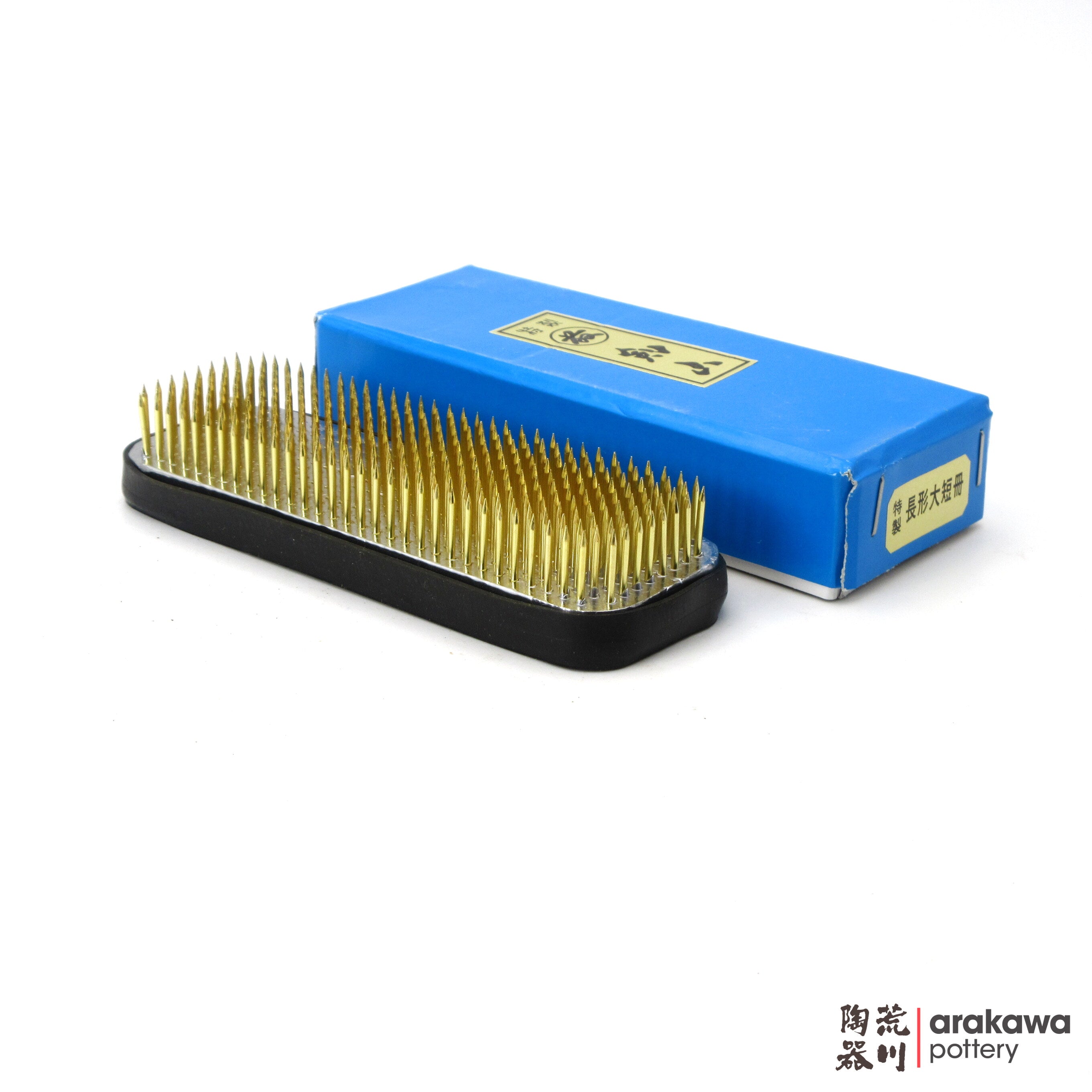 Kenzan Slim Rectangular: 5.13 x 1.75" Brass Kenzan with Rubber Ring 2000-021