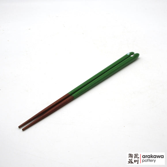 Chopsticks: Hyozaemon: Tulip Petals Mother-Of-Pearl Inlays Green  (L)  2003-025