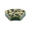 Chopsticks Rest: Elegant green fan Chopstick Rest from Japan: Elegant green fan 2012-009