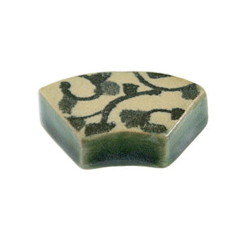 Chopsticks Rest: Elegant green fan Chopstick Rest from Japan: Elegant green fan 2012-009