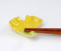 Chopsticks Rest: Ginkgo Yellow Leaves Chopstick Rest from Japan: Ginkgo Yellow Leaves 2012-024