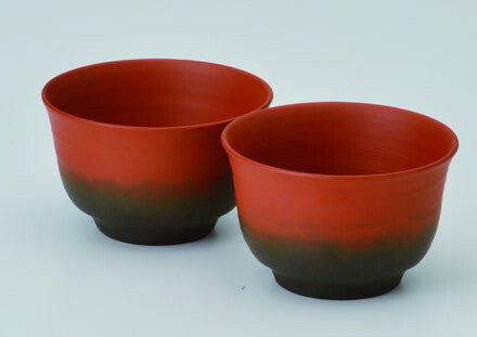 Teapot:  Koji Tokoname ware Teacup 70cc, Black and Red  2022-008
