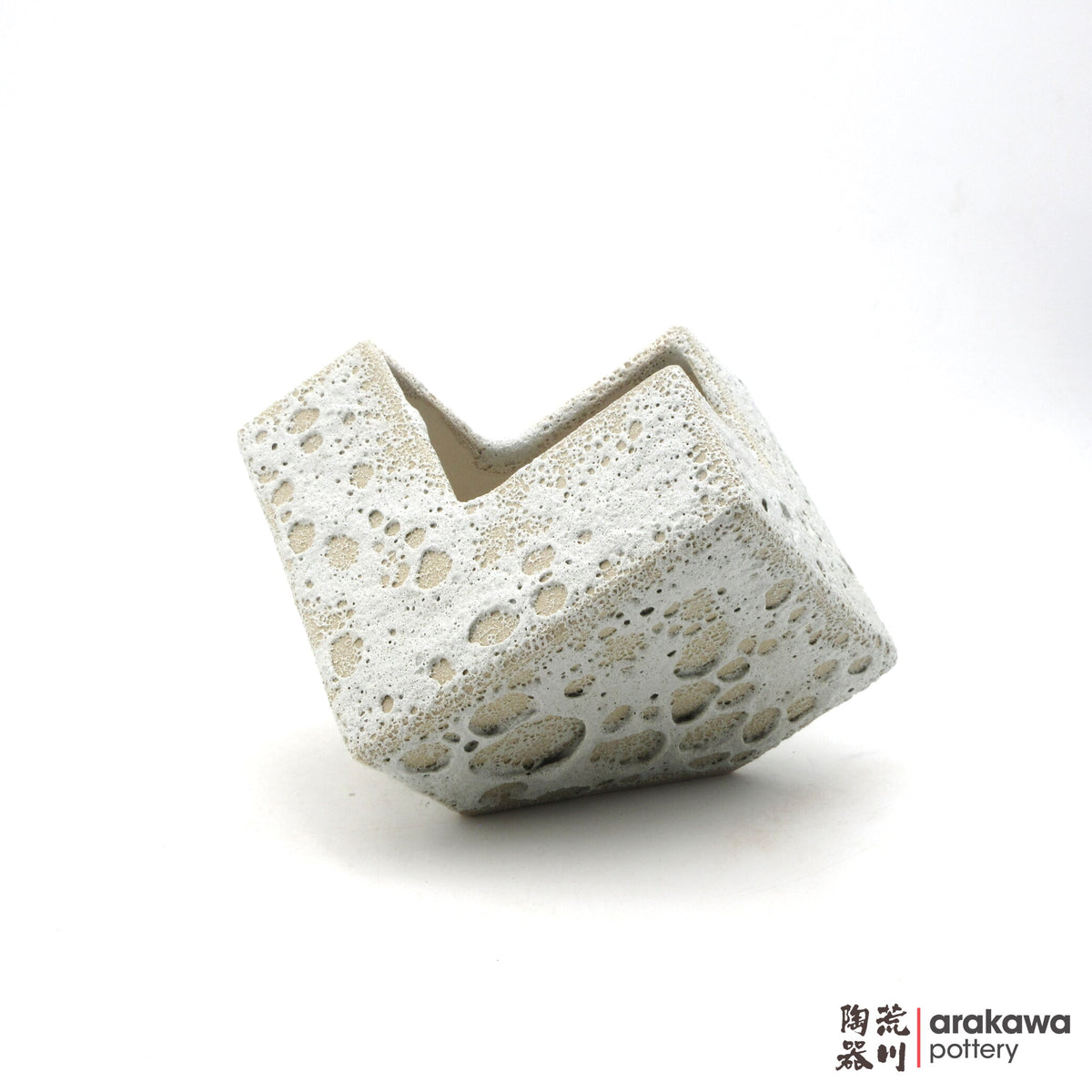 Handmade Ikebana Container Cube 5” 26-1013-030 made by Thomas Arakawa and Kathy Lee-Arakawa at Arakawa Pottery