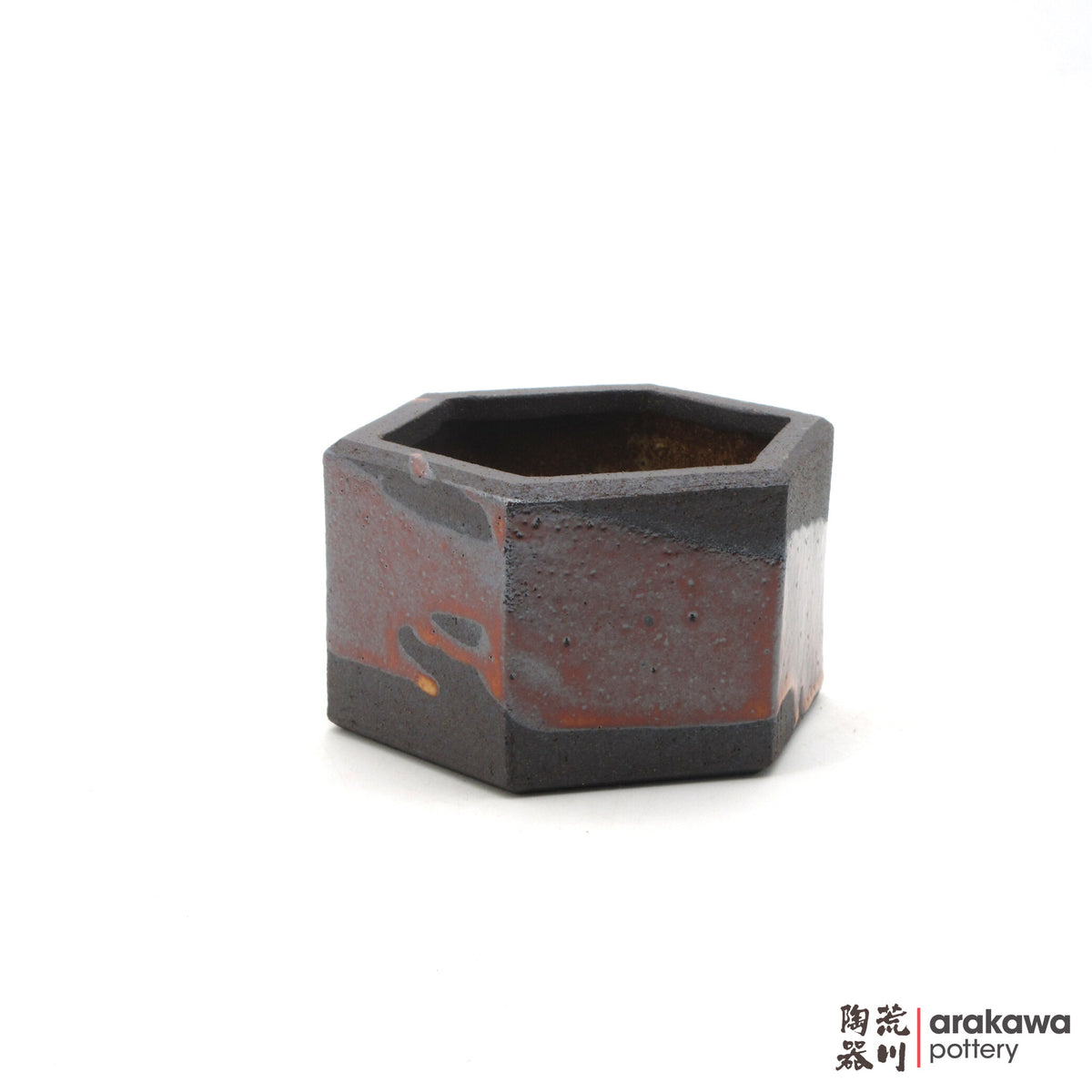 Handmade Ikebana Container Hex Suiban (Mini) 26-1013-038 made by Thomas Arakawa and Kathy Lee-Arakawa at Arakawa Pottery