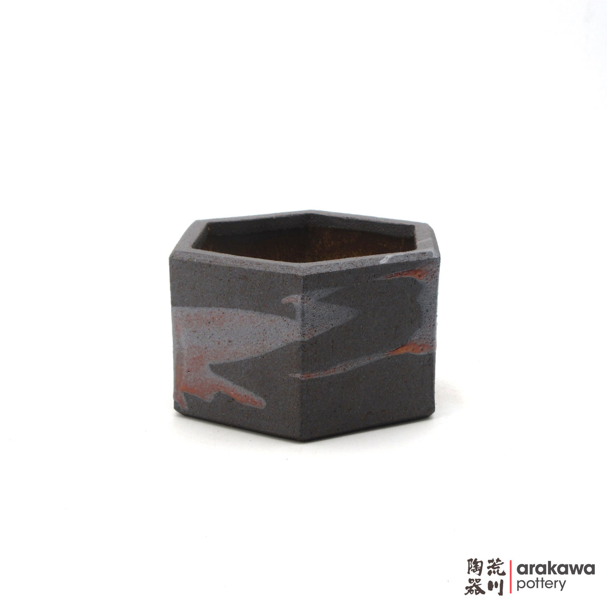 Handmade Ikebana Container Hex Suiban (Mini) 26-1013-040 made by Thomas Arakawa and Kathy Lee-Arakawa at Arakawa Pottery