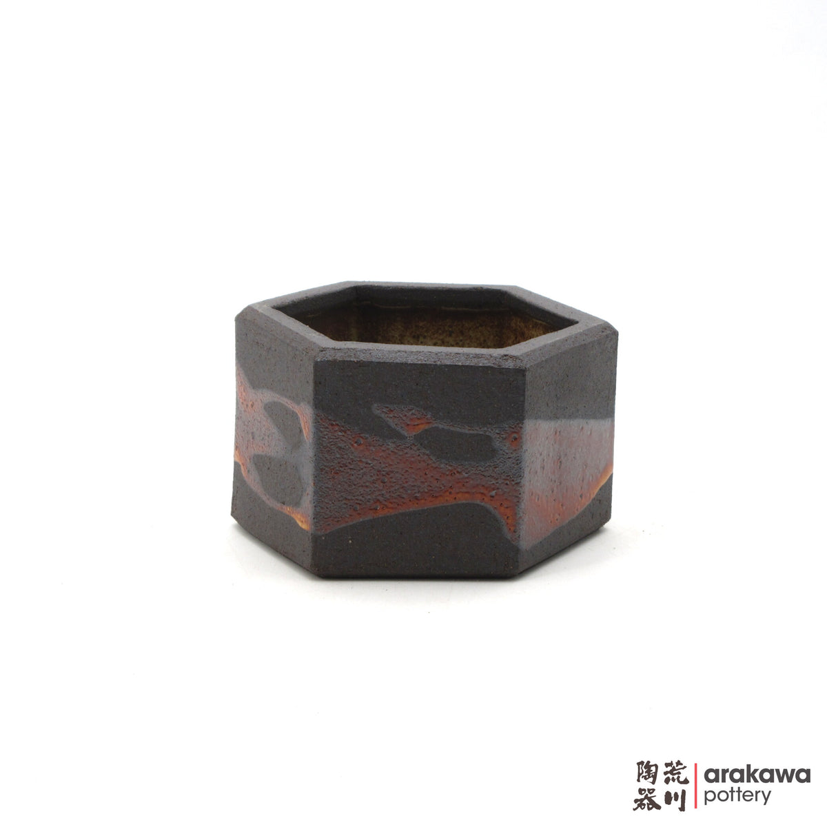 Handmade Ikebana Container Hex Suiban (Mini) 26-1013-043 made by Thomas Arakawa and Kathy Lee-Arakawa at Arakawa Pottery