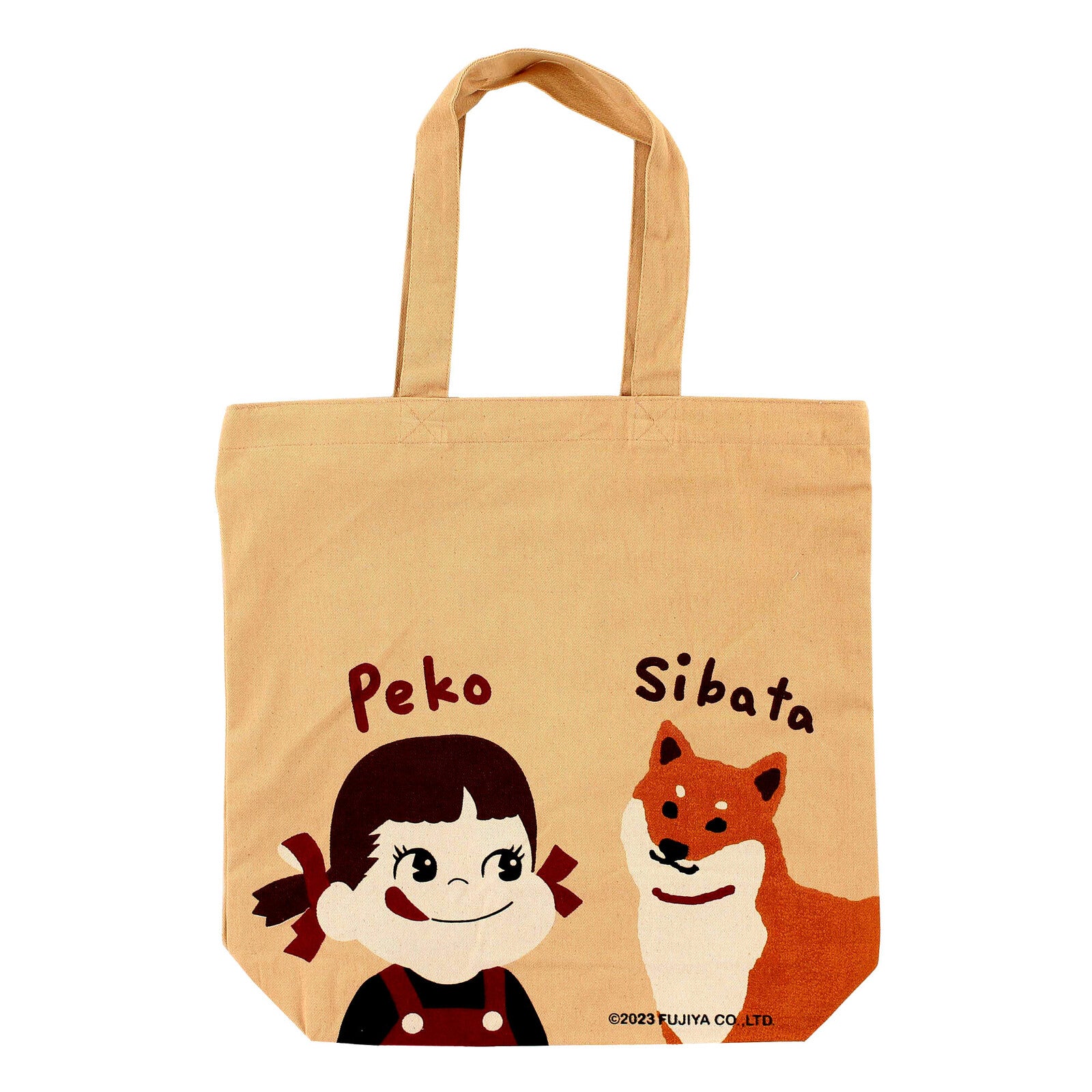 Tote Bag Peko-chan with Shiba Dog – Brown