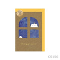 Furukawa Shiko Kotori Hoshizora window message card CS156, shown closed with its cutout window design.