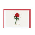LABCLIP mizuhiki mini greeting card MWMN02-ON with a flower decoration and the printed words Thank You.