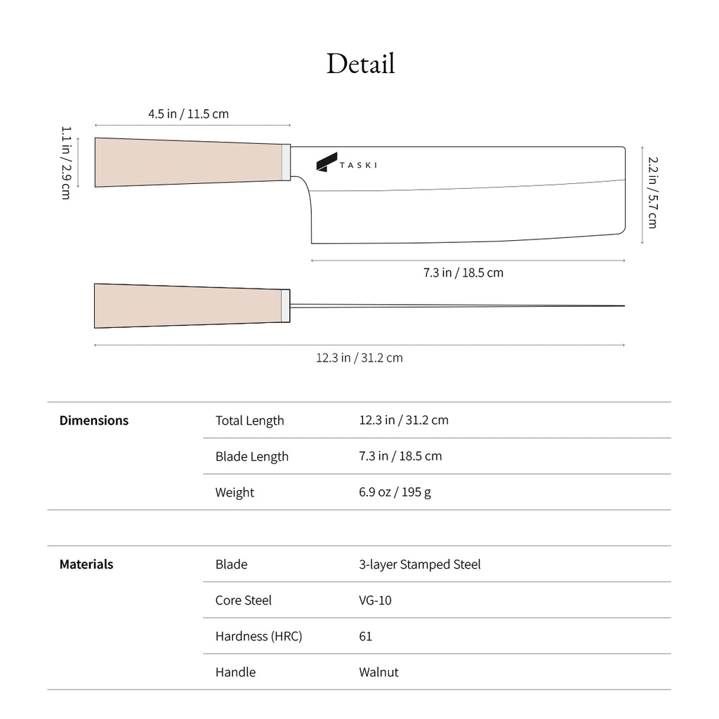 Taski Premium 7" Nakiri Knife