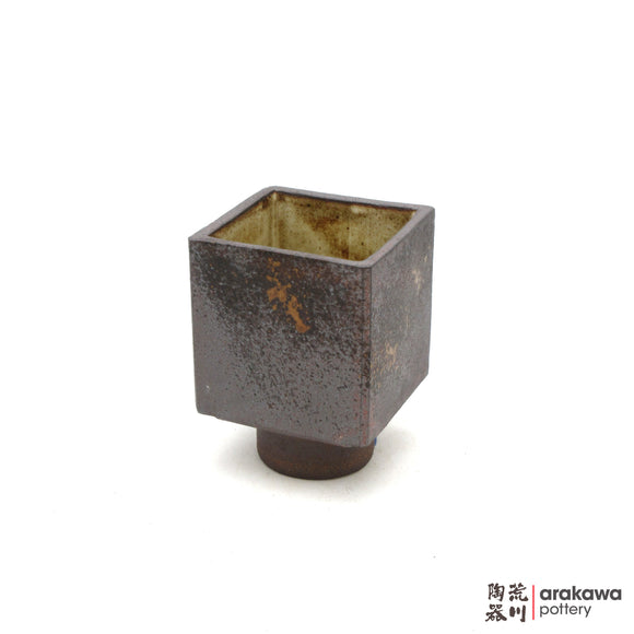 Handmade Ikebana Container 4'' cube comport 0121-022 made by Thomas Arakawa and Kathy Lee-Arakawa at Arakawa Pottery