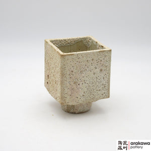Ikebana Container4'' cube comport foot0209-036 made by Thomas Arakawa and Kathy Lee-Arakawa at Arakawa Pottery
