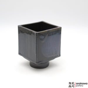 Ikebana Container4'' cube comport foot0209-037 made by Thomas Arakawa and Kathy Lee-Arakawa at Arakawa Pottery
