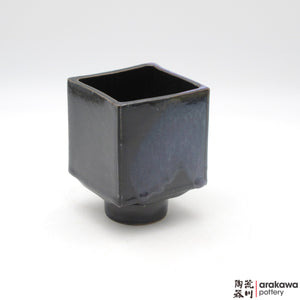 Ikebana Container4'' cube comport foot0209-038 made by Thomas Arakawa and Kathy Lee-Arakawa at Arakawa Pottery