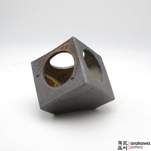 Ikebana Container - 5” Cube Round Cut - 0209-045 made by Thomas Arakawa and Kathy Lee-Arakawa at Arakawa Pottery