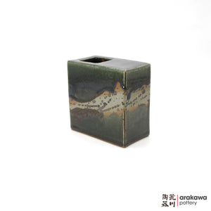 Handmade Ikebana Container 5” Square Vase 0210-049 made by Thomas Arakawa and Kathy Lee-Arakawa at Arakawa Pottery