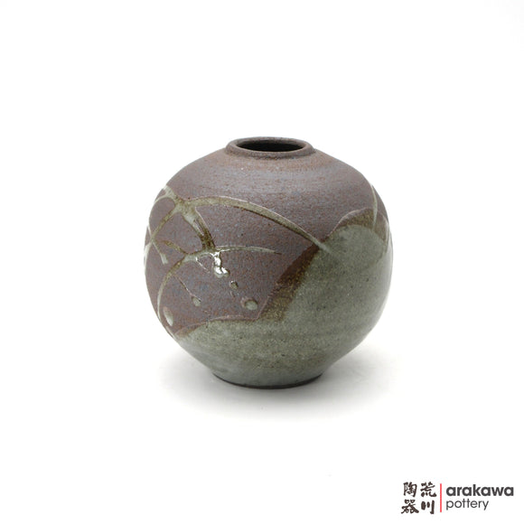 Handmade Ikebana Container Round Small Vase 6ﾔ 0224-064 made by Thomas Arakawa and Kathy Lee-Arakawa at Arakawa Pottery