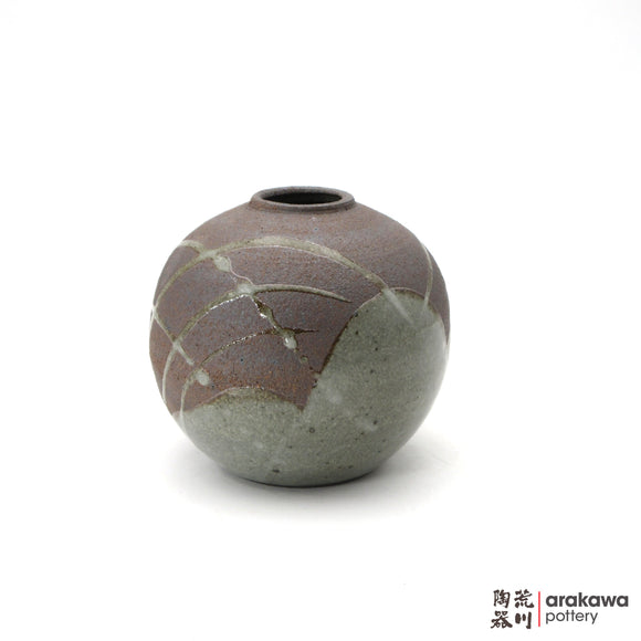 Handmade Ikebana Container Round Small Vase 6ﾔ 0224-065 made by Thomas Arakawa and Kathy Lee-Arakawa at Arakawa Pottery
