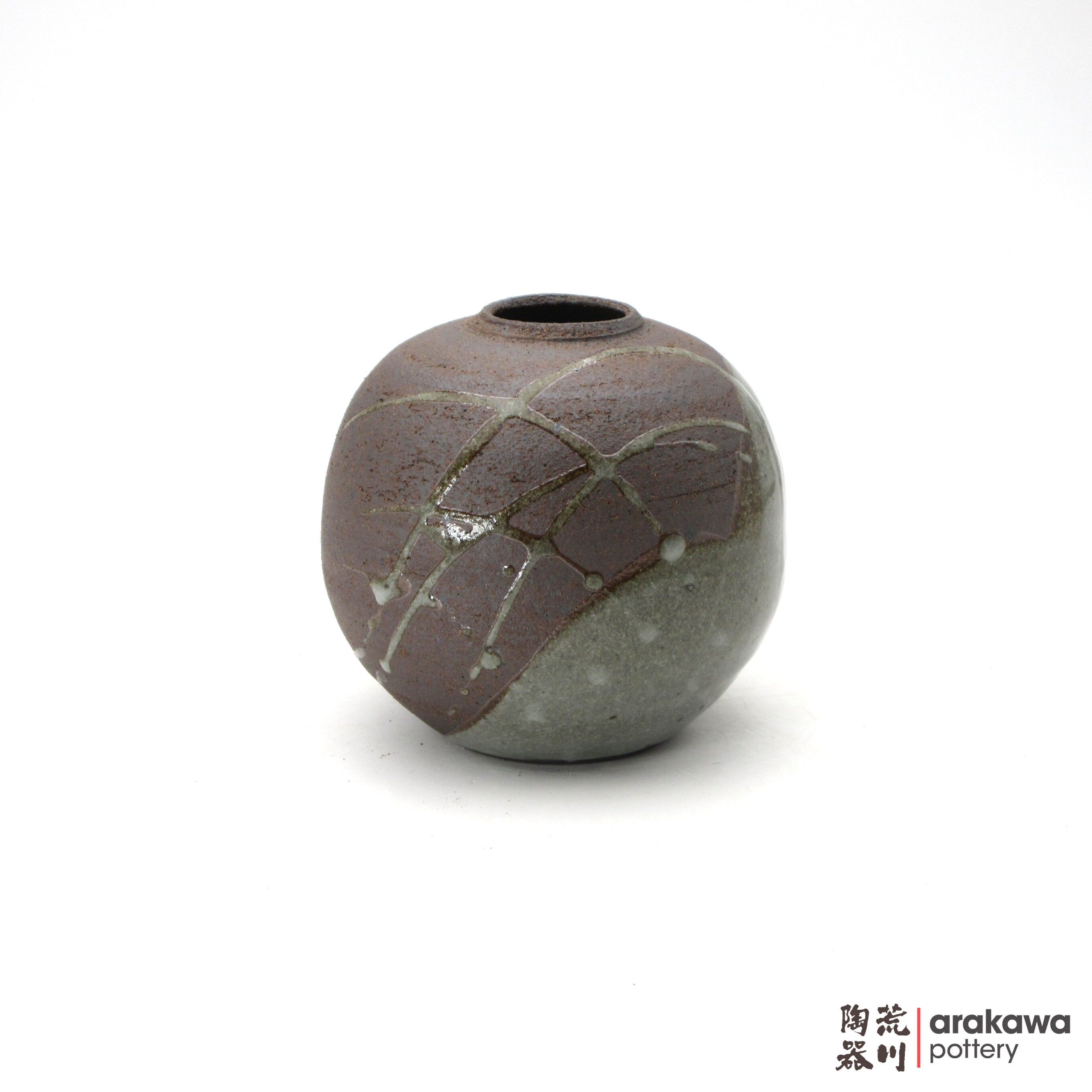 Handmade Ikebana Container Round Small Vase 6ﾔ 0224-066 made by Thomas Arakawa and Kathy Lee-Arakawa at Arakawa Pottery