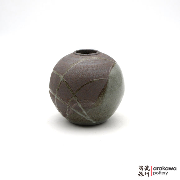 Handmade Ikebana Container Round Small Vase 6ﾔ 0224-067 made by Thomas Arakawa and Kathy Lee-Arakawa at Arakawa Pottery