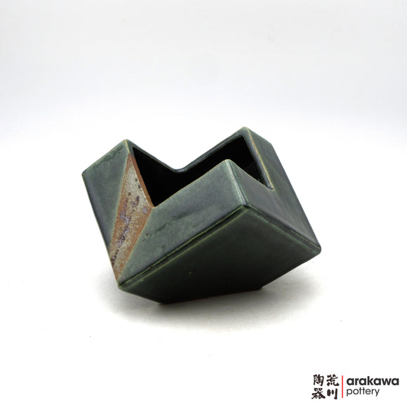 Handmade Ikebana Container Cube 5” 0326-016 made by Thomas Arakawa and Kathy Lee-Arakawa at Arakawa Pottery