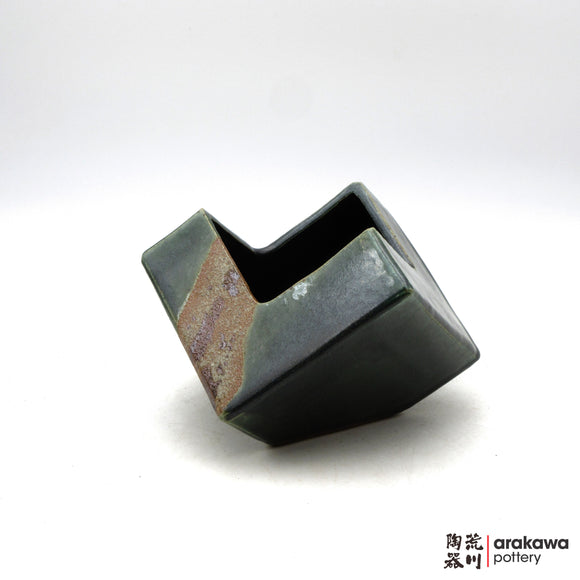 Handmade Ikebana Container Cube 5” 0326-017 made by Thomas Arakawa and Kathy Lee-Arakawa at Arakawa Pottery