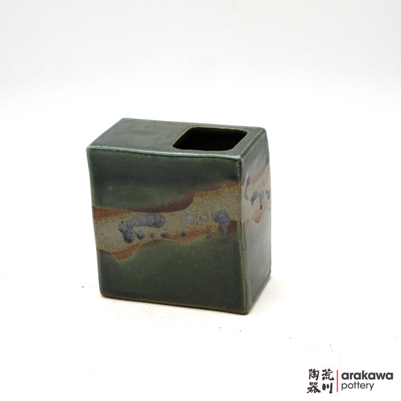 Handmade Ikebana Container 5” Square Vase 0704-023 made by Thomas Arakawa and Kathy Lee-Arakawa at Arakawa Pottery