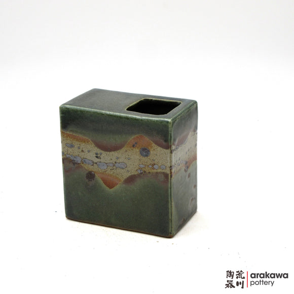 Handmade Ikebana Container 5” Square Vase 0704-025 made by Thomas Arakawa and Kathy Lee-Arakawa at Arakawa Pottery
