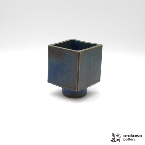 Handmade Ikebana Container - 4'' cube comport foot - 0824-044 made by Thomas Arakawa and Kathy Lee-Arakawa at Arakawa Pottery