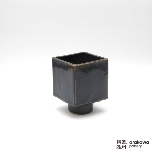 Handmade Ikebana Container - 4'' cube comport foot - 0824-045 made by Thomas Arakawa and Kathy Lee-Arakawa at Arakawa Pottery