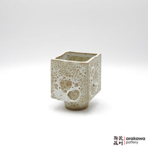 Handmade Ikebana Container - 4'' cube comport foot - 0824-046 made by Thomas Arakawa and Kathy Lee-Arakawa at Arakawa Pottery