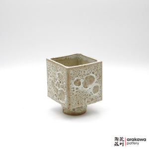 Handmade Ikebana Container - 4'' cube comport foot - 0824-047 made by Thomas Arakawa and Kathy Lee-Arakawa at Arakawa Pottery