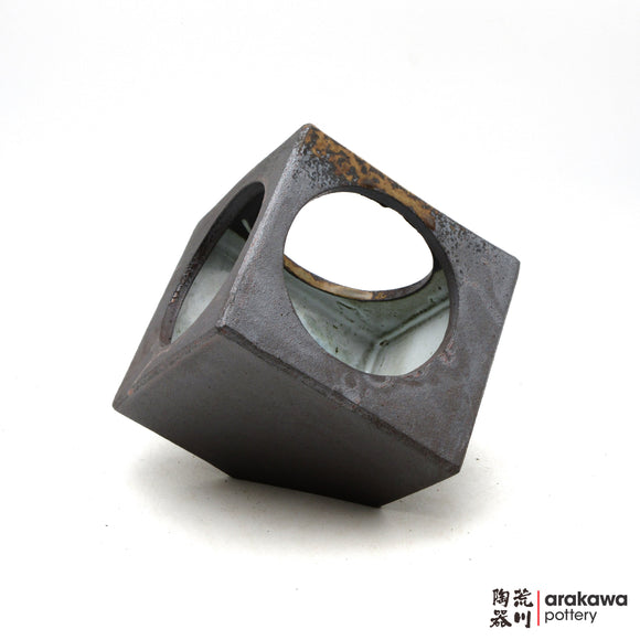 Handmade Ikebana Container Cube 5” 0904-036 made by Thomas Arakawa and Kathy Lee-Arakawa at Arakawa Pottery