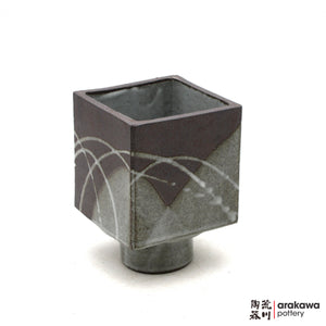 Handmade Ikebana Container 4'' cube comport 0925-012 made by Thomas Arakawa and Kathy Lee-Arakawa at Arakawa Pottery
