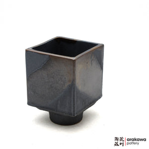 Handmade Ikebana Container 4'' cube comport 0925-013 made by Thomas Arakawa and Kathy Lee-Arakawa at Arakawa Pottery