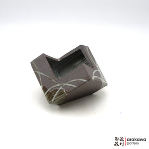 Handmade Ikebana Container Cube 4” 1015-031 made by Thomas Arakawa and Kathy Lee-Arakawa at Arakawa Pottery