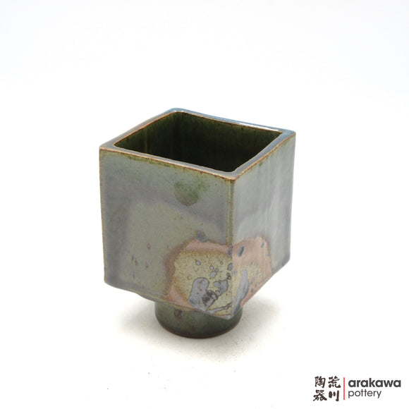 Handmade Ikebana Container 4'' cube comport 1015-063 made by Thomas Arakawa and Kathy Lee-Arakawa at Arakawa Pottery