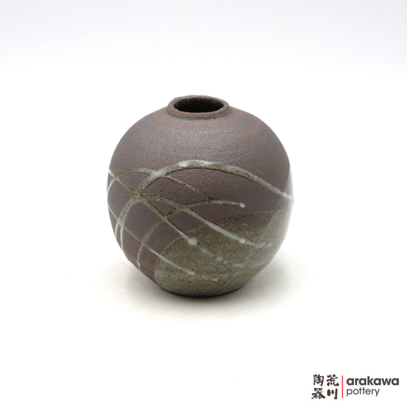 Handmade Ikebana Container Round Small Vase 4” 1015-084 made by Thomas Arakawa and Kathy Lee-Arakawa at Arakawa Pottery