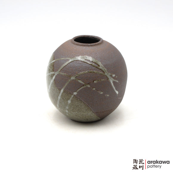 Handmade Ikebana Container Round Small Vase 4” 1015-085 made by Thomas Arakawa and Kathy Lee-Arakawa at Arakawa Pottery