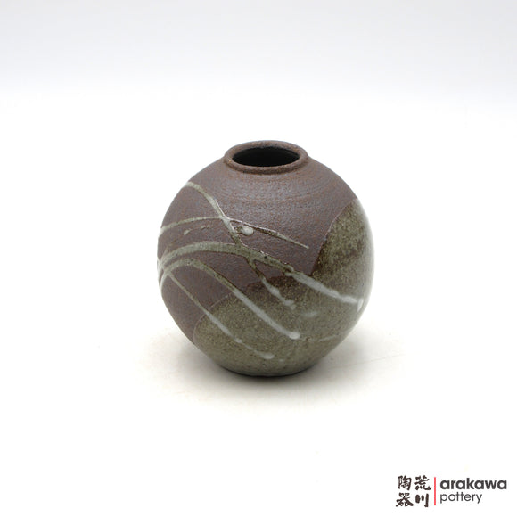 Handmade Ikebana Container Round Small Vase 4” 1015-088 made by Thomas Arakawa and Kathy Lee-Arakawa at Arakawa Pottery