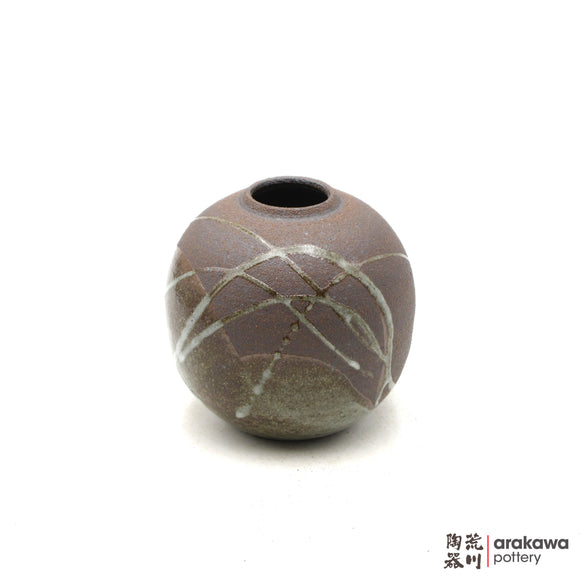 Handmade Ikebana Container Round Small Vase 5” 1024-047 made by Thomas Arakawa and Kathy Lee-Arakawa at Arakawa Pottery