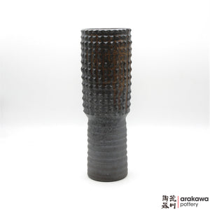Handmade Ceramic Ikebana Container: Cylinder, Wood Ash glaze - 1127 – 003 made by Thomas Arakawa and Kathy Lee-Arakawa at Arakawa Pottery