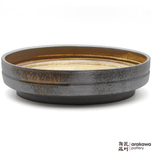 Handmade Ceramic Ikebana Container: Oval Compote, Wood Ash glaze - 1127 – 011 made by Thomas Arakawa and Kathy Lee-Arakawa at Arakawa Pottery
