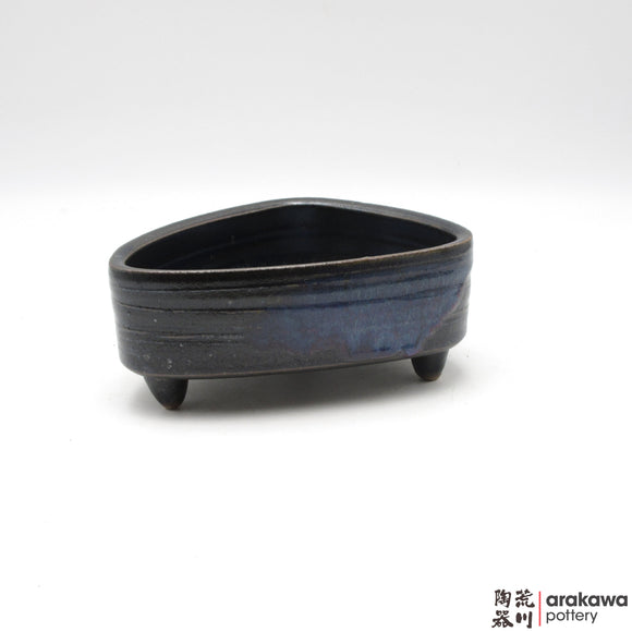 Handmade Ceramic Ikebana Container: Onigiri, Navy and Flambe glaze - 1127 – 029 made by Thomas Arakawa and Kathy Lee-Arakawa at Arakawa Pottery