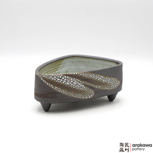 Handmade Ceramic Ikebana Container: Onigiri, Crackle glaze - 1127 – 031 made by Thomas Arakawa and Kathy Lee-Arakawa at Arakawa Pottery