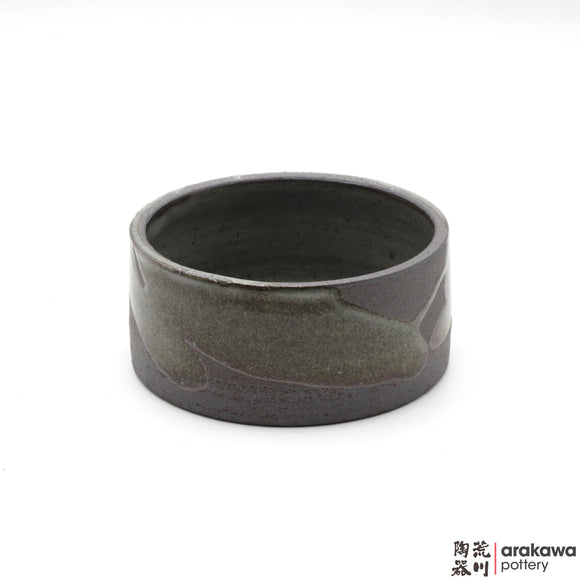 Handmade Ceramic Ikebana Container: mini Suiban, Wood Ash glaze - 1127 – 037 made by Thomas Arakawa and Kathy Lee-Arakawa at Arakawa Pottery